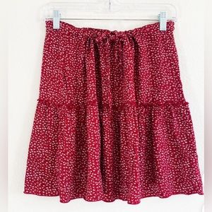 Brandy Melville | Red floral skirt